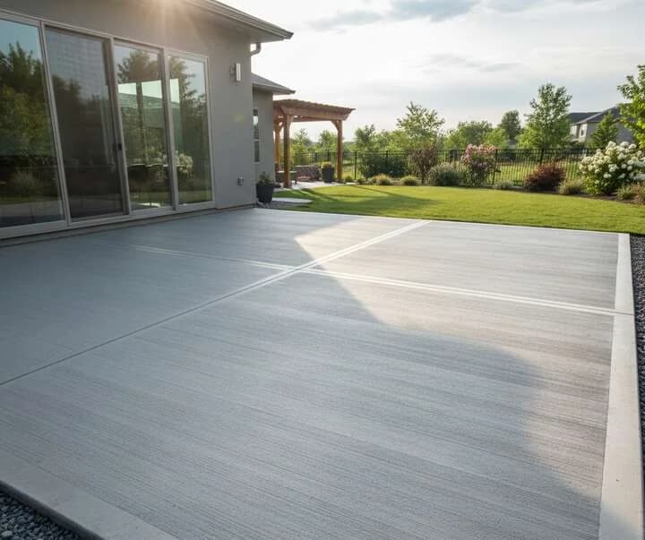 Broom Finish concrete patio example
