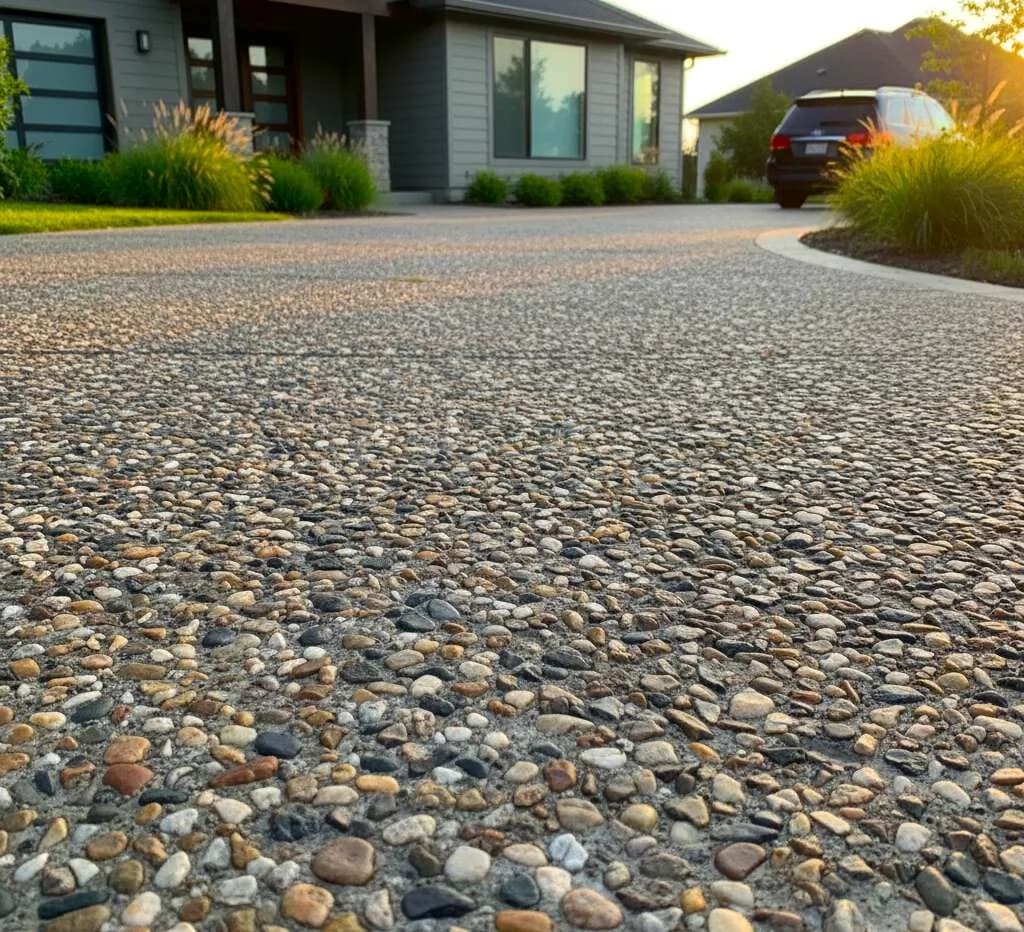 Exposed Aggregate concrete driveway finish example