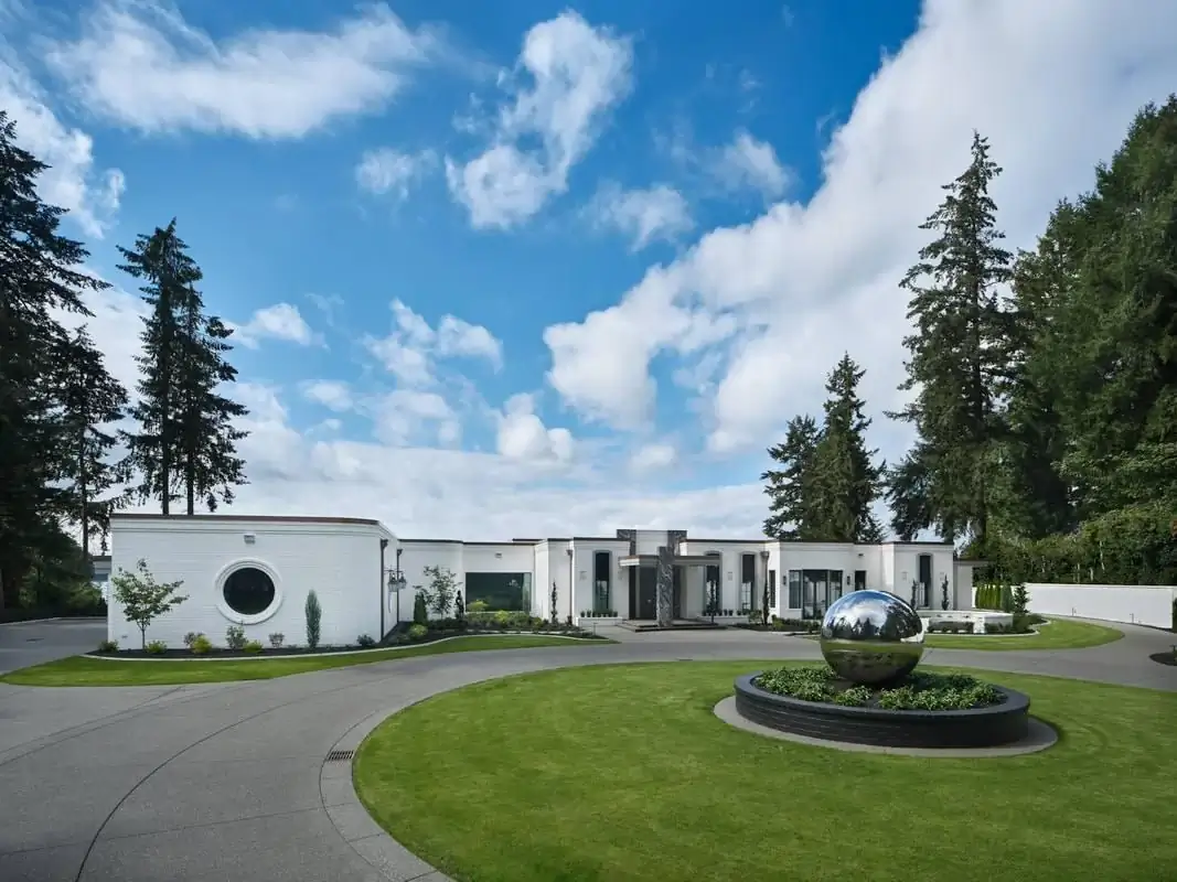 Concrete driveway with stamped decorative finish in Bellevue, WA